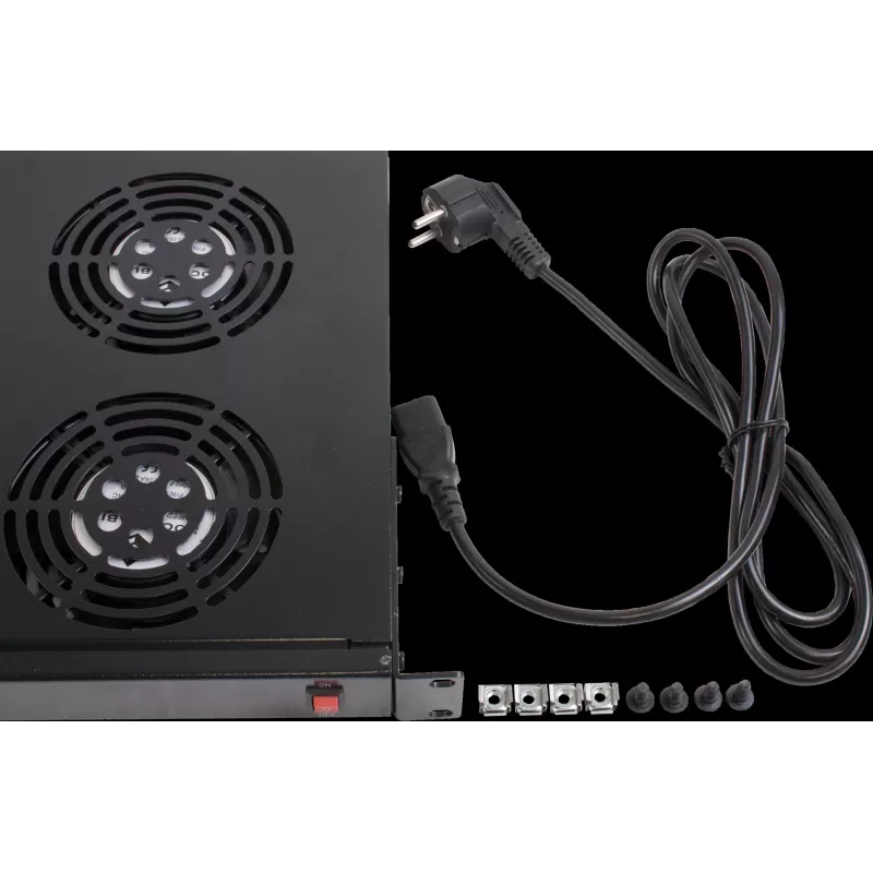 Rockstable 1U 19 inch Lüfterelement - Kühlgebläse - Einbaugebläse - 440 m³/h - Stahl - Schwarz - 1 Stück (RS19-FT1U4)