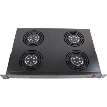 Rockstable 1U 19 inch Lüfterelement - Kühlgebläse - Einbaugebläse - 440 m³/h - Stahl - Schwarz - 1 Stück (RS19-FT1U4)