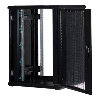Rockstable 22U 19-Zoll Serverschrank mit Gittertür - Standschrank - 22U - 800 kg Tragfähigkeit - abschließbare Tür - Montageschienen - verstellbare Füße (RS19-8822PP)