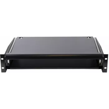 Rockstable 2U 19-Zoll Rack-Schubladeneinheit - Schwerlaststahl - Schwarz - SPCC kaltgewalzter Stahl - Schiebeschublade - 6,92 kg (RS19-TH02)