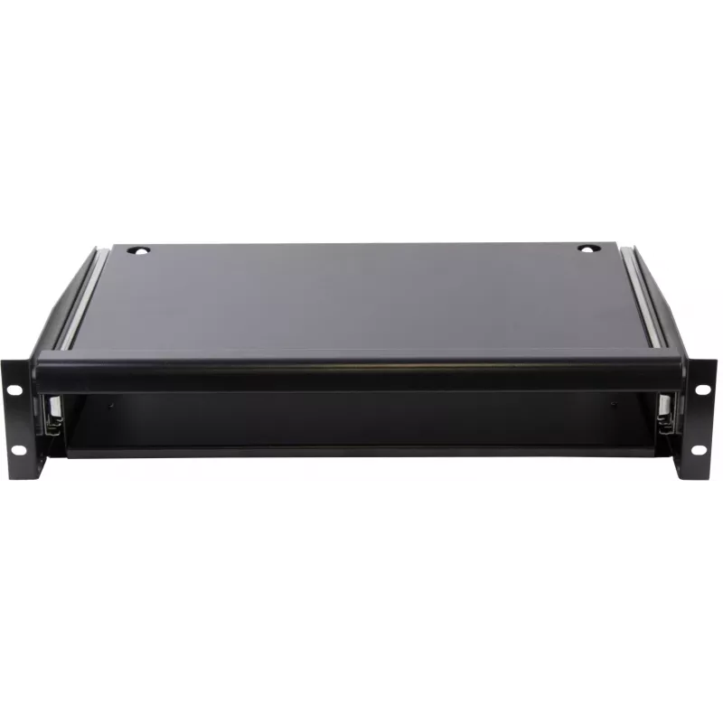 Rockstable 2U 19-Zoll Rack-Schubladeneinheit - Schwerlaststahl - Schwarz - SPCC kaltgewalzter Stahl - Schiebeschublade - 6,92 kg (RS19-TH02)