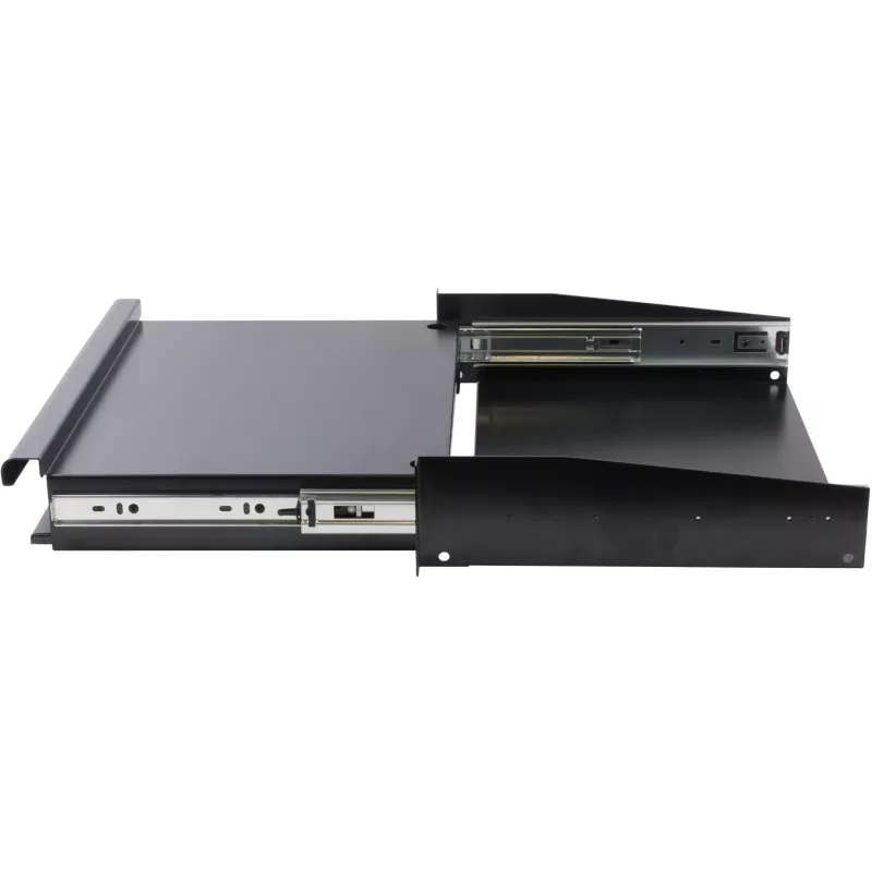 Rockstable 2U 19-Zoll Rack-Schubladeneinheit - Schwerlaststahl - Schwarz - SPCC kaltgewalzter Stahl - Schiebeschublade - 6,92 kg (RS19-TH02)