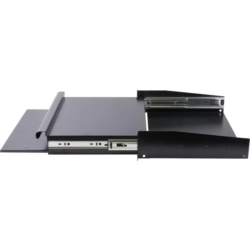 Rockstable 2U 19-Zoll Rack-Schubladeneinheit - Schwerlaststahl - Schwarz - SPCC kaltgewalzter Stahl - Schiebeschublade - 6,92 kg (RS19-TH02)