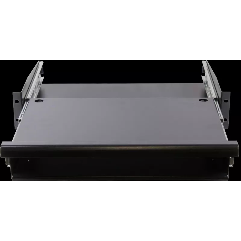 Rockstable 2U 19-Zoll Rack-Schubladeneinheit - Schwerlaststahl - Schwarz - SPCC kaltgewalzter Stahl - Schiebeschublade - 6,92 kg (RS19-TH02)