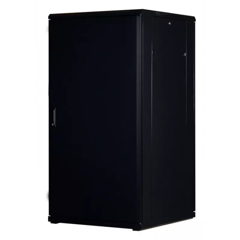 Rockstable 32 HE 19 Zoll Serverschrank mit Glastür - Standschrank - 32U - 800 kg - abschließbares Schloss - Montageschienen - verstellbare Füße (RS19-8832)
