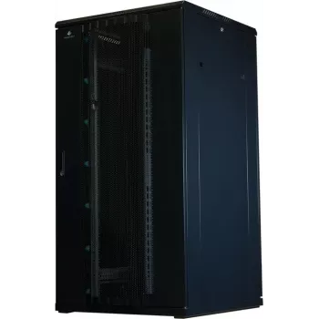 Rockstable 32U 19 Zoll Serverschrank mit Mesh-Türen - Standschrank - 800 kg Tragfähigkeit - abschließbar - Montageschienen - verstellbare Füße (RS19-8832PP)