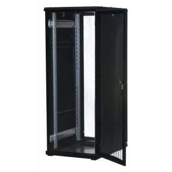 Rockstable 32U 19 inch Server-Rack mit Mesh-Türen - Freistehender Rahmen - 32U - 800 kg - Schloss - Montageschienen - verstellbare Füße (RS19-6832PP)