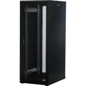 Rockstable 32U 19 inch Server-Rack mit Mesh-Türen - Freistehender Rahmen - 32U - 800 kg - Schloss - Montageschienen - verstellbare Füße (RS19-6832PP)
