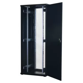 Rockstable 42U 19 Zoll Server-Schrank mit Glastür - Standschrank - 42U - 800 kg - Schlüsselschloss - Montageschienen - verstellbare Füße (RS19-8842)