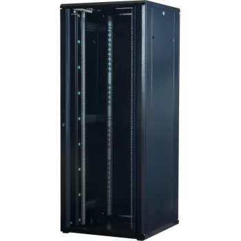 Rockstable 42U 19 Zoll Server-Schrank mit Glastür - Standschrank - 42U - 800 kg - Schlüsselschloss - Montageschienen - verstellbare Füße (RS19-8842)