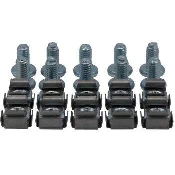 Rockstable M6 Innensechskant-Zylinderschrauben-Set - Rackmontage - Silber - 10 Stück (RS19-M612)