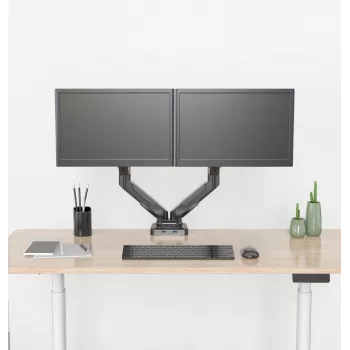 Rockstable RS-MM007 Advanced Dual Monitor Mount - Klemme / Durchführung - 13 kg - 15-27 Zoll - 100x100 mm - Schwarz