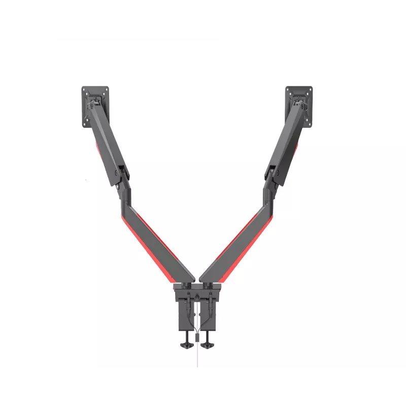 Rockstable RS-MM009 Gaming Monitor Mount für 2 Monitore - Klemme / Durchführung - 16 kg - 15 inch - 32 inch - 100 x 100 mm - Schwarz - Rot