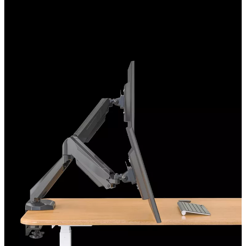 Rockstable RS-MM011B Professionelle Doppelmonitor-Tischhalterung - Klemme/Bolzen - 16 kg - 15-32 Zoll - 100x100 mm - Schwarz