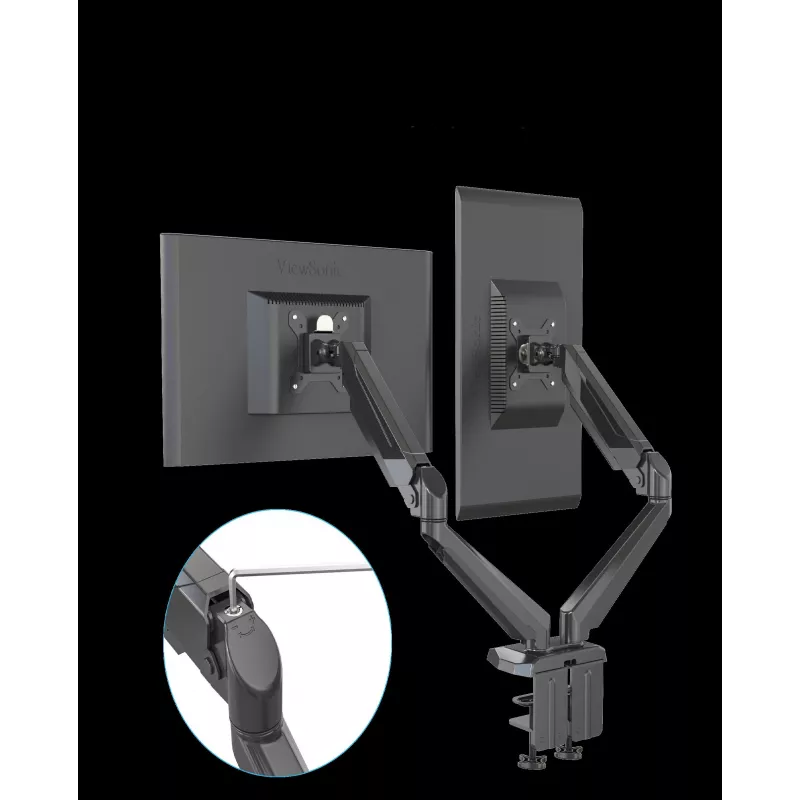 Rockstable RS-MM011B Professionelle Doppelmonitor-Tischhalterung - Klemme/Bolzen - 16 kg - 15-32 Zoll - 100x100 mm - Schwarz