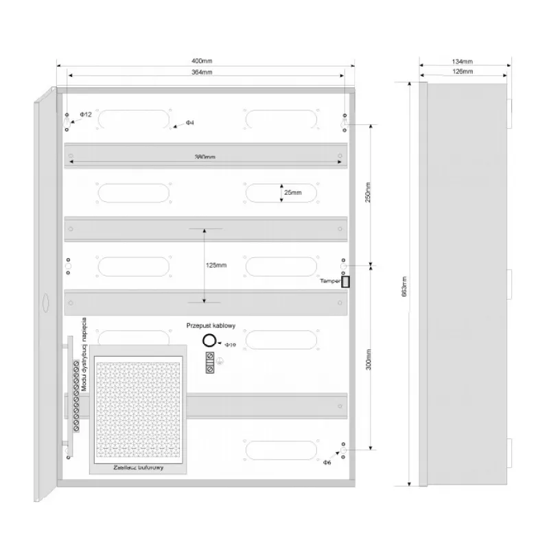 ROGER ME-5-S Aufputz-Metallgehäuse für Zutrittskontrollsysteme, IP54, Lichtgrau (RAL 7035)