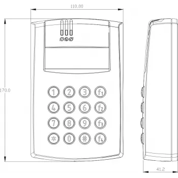 ROGER PR602LCD-DT-O Netzwerk-Zutrittskontroller mit LCD, RACS 5, 4000 Benutzer