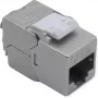 ROLINE Cat.6A STP Keystone Jack, GHMT-zertifiziert, werkzeugfreie 180°-Terminierung, Zink-Druckguss-geschirmtes Modul 21.17.0328