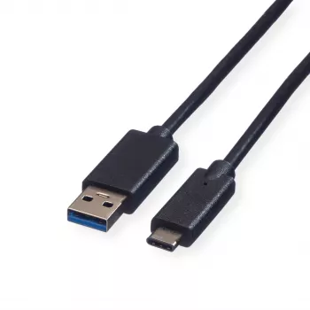 ROLINE GREEN USB 3.2 Gen 1 Kabel, USB A-C, ST/ST, Schwarz, 2 m (11.44.9012)