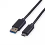 ROLINE GREEN USB 3.2 Gen 1 Kabel, USB A auf C, ST/ST, Schwarz, 3 m 11.44.9013