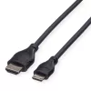 ROLINE HDMI High Speed Kabel mit Ethernet, HDMI Typ A Stecker auf Mini HDMI Typ C Stecker, 1 m, Schwarz