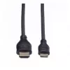 ROLINE HDMI High Speed Kabel mit Ethernet, HDMI Typ A Stecker auf Mini HDMI Typ C Stecker, 1 m, Schwarz