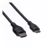 ROLINE HDMI High Speed Kabel mit Ethernet, HDMI Typ A Stecker auf Mini HDMI Typ C Stecker, 1 m, Schwarz