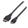 ROLINE HDMI High Speed Kabel mit Ethernet, HDMI Typ A Stecker auf Mini HDMI Typ C Stecker, 1 m, Schwarz