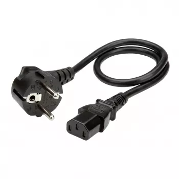 ROLINE Netzkabel, gerader IEC-Stecker, Schwarz, 0,6 m
