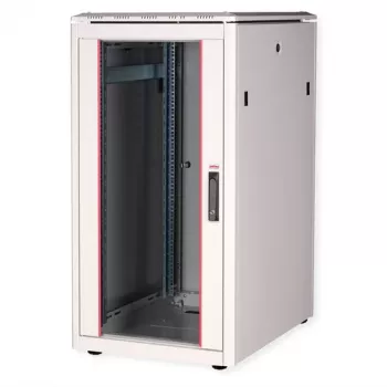 ROLINE Pro Netzwerkschrank 22U 600x800mm mit Glastür, Lichtgrau RAL 7035 26.21.0050