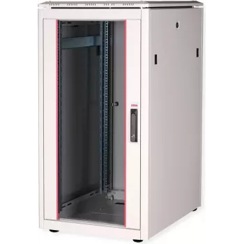 ROLINE Pro Netzwerkschrank 22U 600x800mm mit Glastür, Lichtgrau RAL 7035 26.21.0050