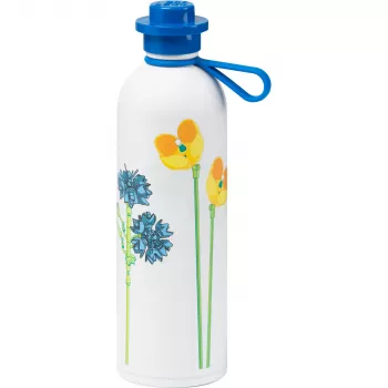 ROOM COPENHAGEN LEGO Isolierflasche THERMOFLASCHE WILD FLOWERS, 0,56 Liter Weiße Flasche mit Wiesenblumen-Motiv, Edelstahl, 1 Stück (40480803)