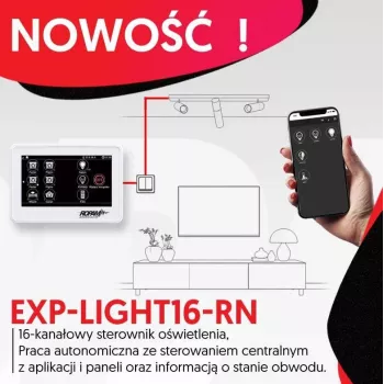 Ropam Lichtsteuerung EXP-LIGHT16-RN – 16-Kanal-Relais-Erweiterungsmodul für RopamNet-Bus