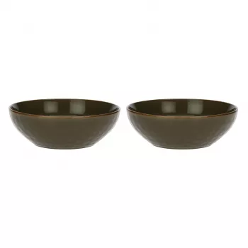 ROSE&TULIPANI Concerto Grigio Tortora Salatschüssel-Set aus 2 Teilen, 26 cm, SAN-Kunststoff, Grau-Braun