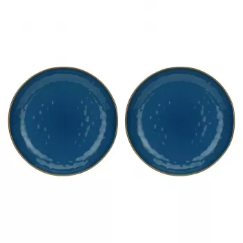 ROSE&TULIPANI Set mit 2 Concerto Blu Avio runden Schüsseln - Marineblau, 30 cm