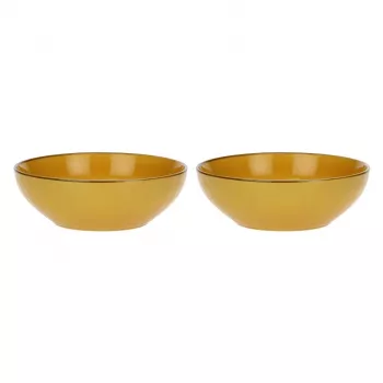 ROSE&TULIPANI Set of 2 Concerto Ocra Salad Bowls - Yellow, 26 cm