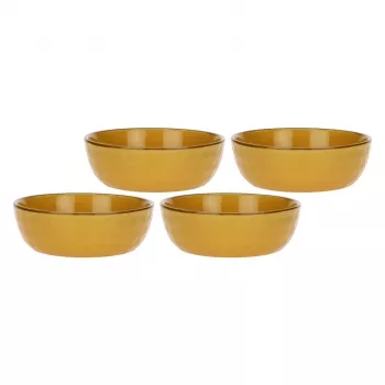 ROSE&TULIPANI Set mit 4 Concerto Ocra Salatschüsseln - Gelb, 20 cm