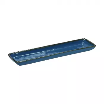 ROSE&TULIPANI Set von 4 rechteckigen Tabletts Concerto Blu Avio - Marineblau, 32 x 8 cm