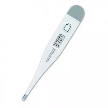 Rossmax TG 100 Digitalthermometer mit Fieberalarm, oral, rektal, axillar, wasserdichte Sonde, LCD-Anzeige, Speicherabruf, umschaltbar zwischen Celsius und Fahrenheit