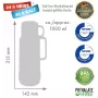 ROTPUNKT Glas-Vakuum-Isolierkanne 1,0 l Shiny Fox Red
