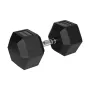 Gummierte Gusseisen-Hantel Hexagon 40 kg REBEL ACTIVE