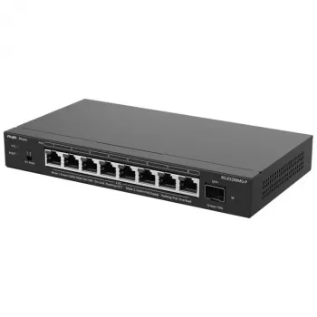 RUIJIE RG-ES209MG-P 8-Port Gigabit PoE+ Smart Managed Switch mit 1 SFP Uplink, 120W Budget, Lüfterlos, Reyee Cloud