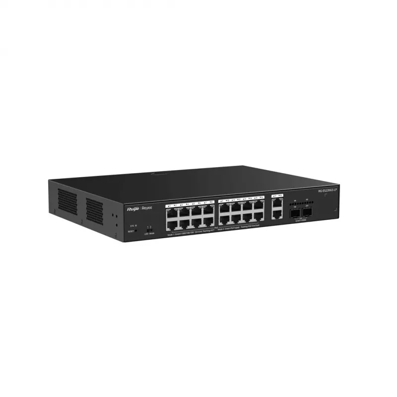 RUIJIE RG-ES220GS-LP 18-Port Gigabit PoE+ Smart Managed Switch mit 2 SFP-Ports