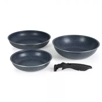 Russell Hobbs RH03296 Nightfall Stone 4-teiliges Smart Clip Pfannen-Set