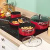 Russell Hobbs RH03821 Riviera 4-teiliger Topfset, Rot