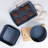 Russell Hobbs RH03858 Nightfall Stone Backblech 2er-Pack, Kohlenstoffstahl, antihaftbeschichtet, ofenfest bis 230°C, rechteckig, Dunkelgrau/Schwarz