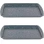 Russell Hobbs RH03858 Nightfall Stone Backblech 2er-Pack, Kohlenstoffstahl, antihaftbeschichtet, ofenfest bis 230°C, rechteckig, Dunkelgrau/Schwarz