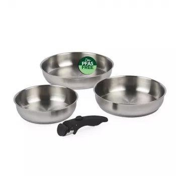 Russell Hobbs RH04033 Edelstahl 4-teiliges Smart Clip Pfannenset