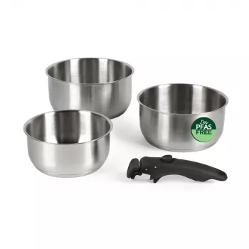 Russell Hobbs RH04034 Edelstahl 4-teiliges Smart Clip Kochtopf-Set