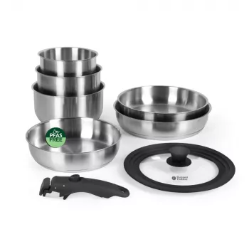 Russell Hobbs RH04041 Edelstahl 8-teiliges Smart Clip Kochgeschirr-Set
